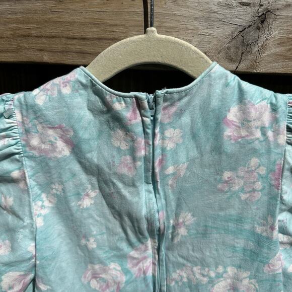 Vintage The Childrens‎ Hour by Jan Briggs Dress Girls Size 5 Puff Sleeve Floral - Picture 3 of 8